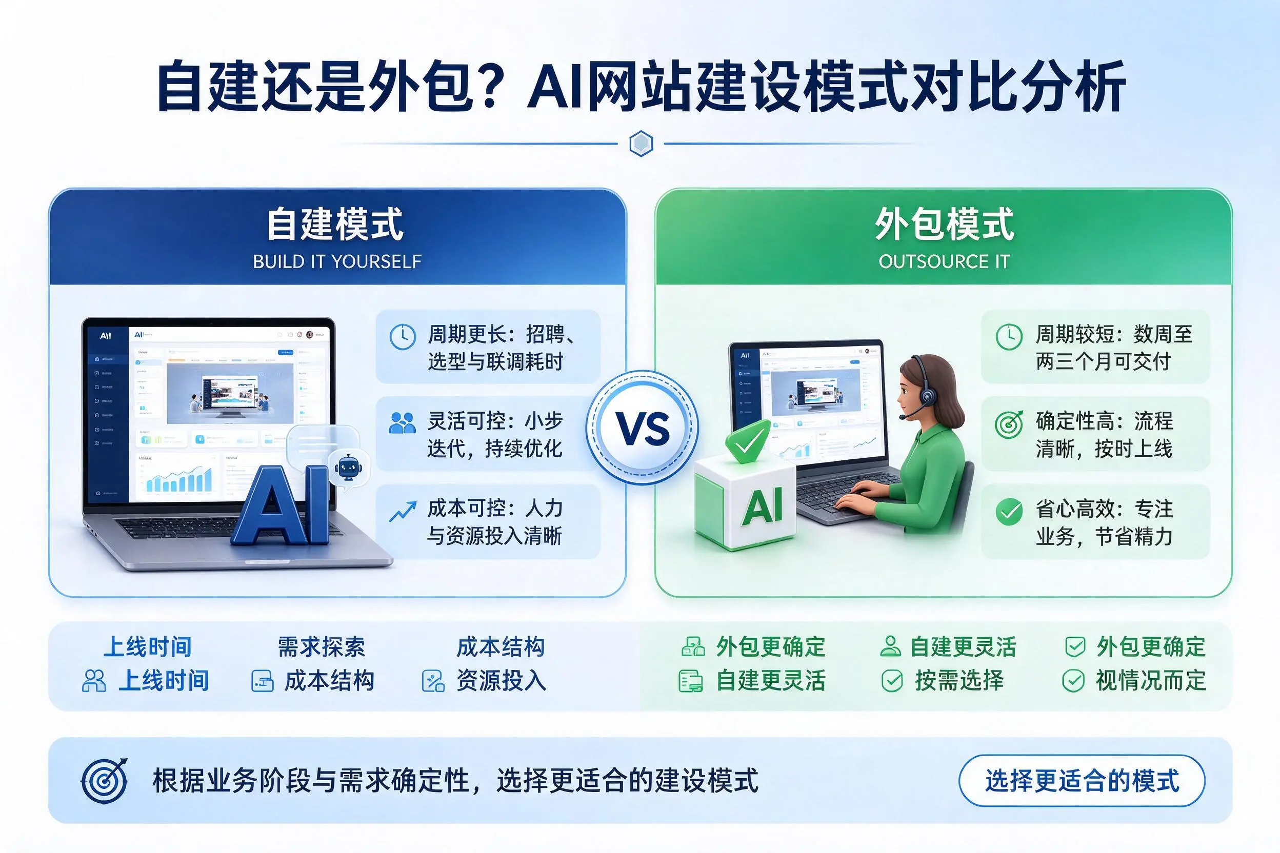 自建还是外包？海南AI网站建设模式对比分析